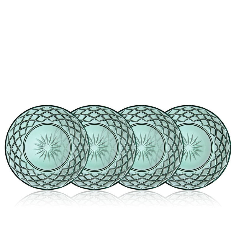 Glass plate Sorrento 21 cm 4 pcs Green