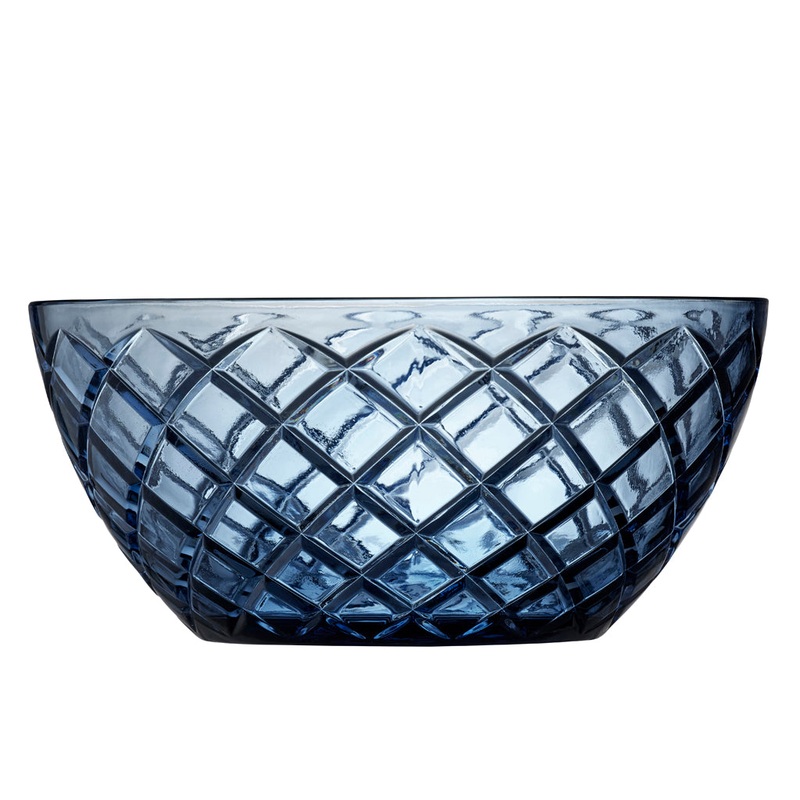 Salad bowl Sorrento 24 cm Blue Glass
