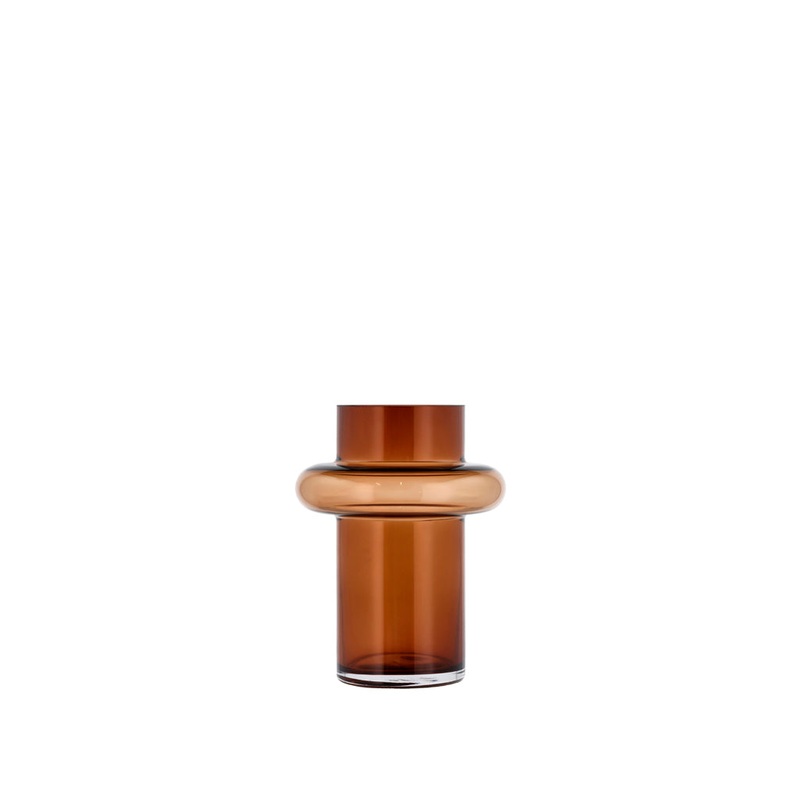 Vase Tube 20 cm Amber Glass