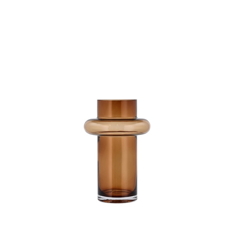 Vase Tube 25 cm Amber Glass