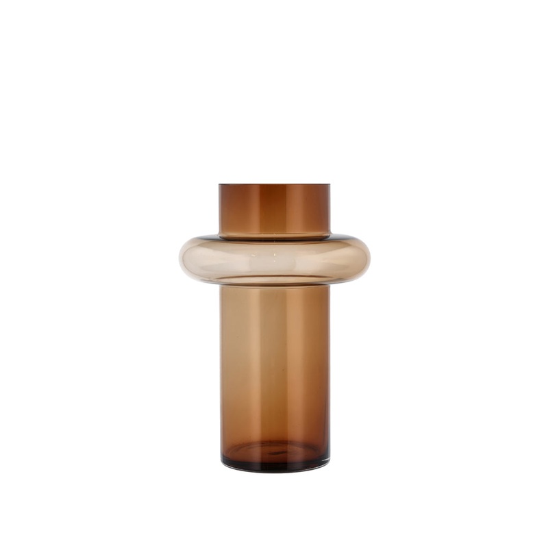 Vase Tube 30 cm Amber Glass