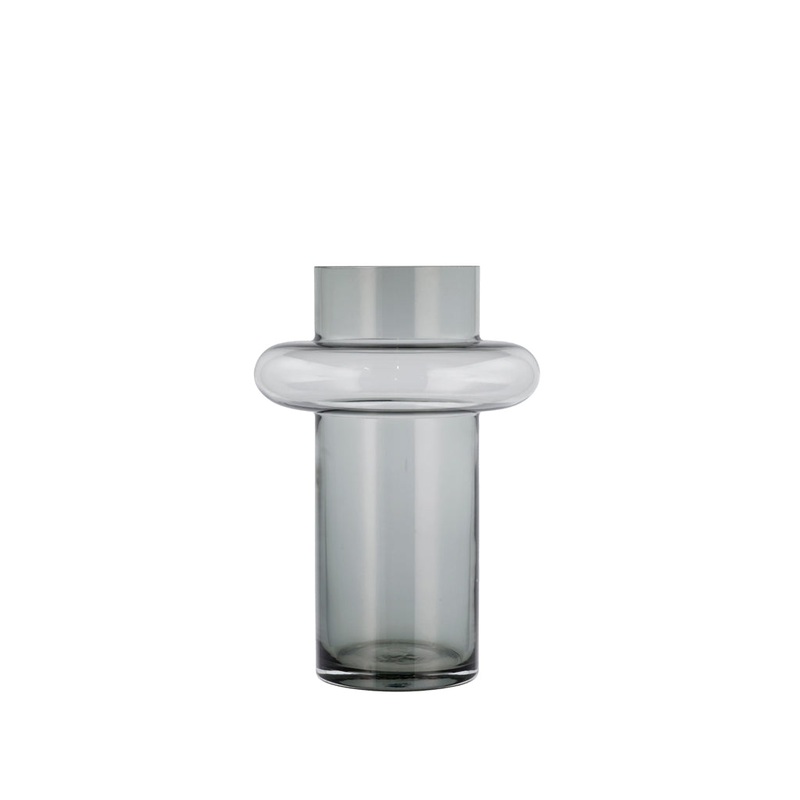 Vase Tube 30 cm Smoke Glass