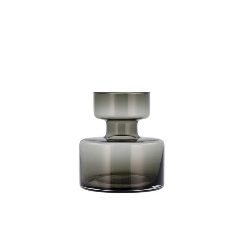 Vase Tubular 20 cm Smoke Glass