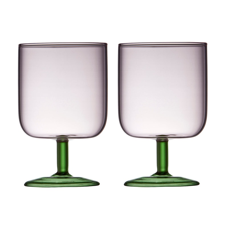 Wine glass Torino 30 cl 2 pcs Pink/Green