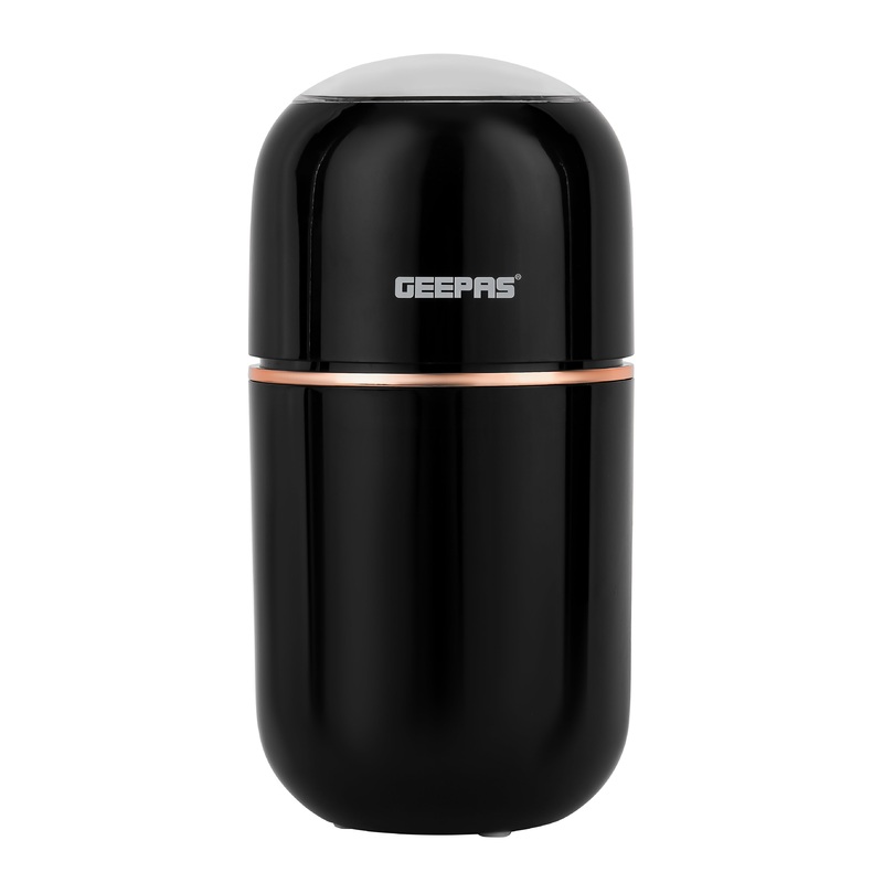 Geepas Coffee Grinder- GCG41023/ 80 g Capacity, 200 W Powerful Motor, Durable Stainless Steel Jar and Blade, ABS Housing/ Ergonomic Grip, Perfect for Grinding Coffee Beans, Spice, Bread, etc./ Black, 2 Years Warranty