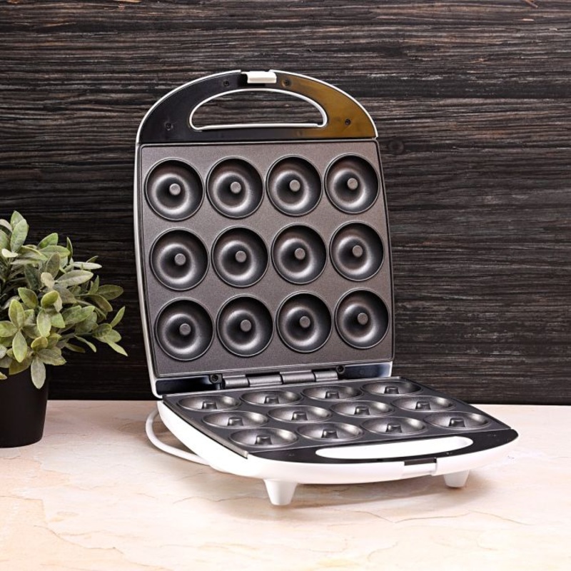 12 Pcs Donut Maker 1400W - Non-Stick, Skid Resistant Feet | Power-On Lights | Ideal for Parties, Breakfast, Outings and more | 2 Years Warranty