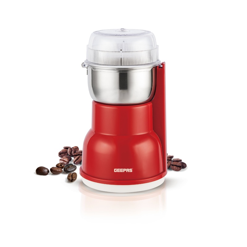 180W Electric Coffee Grinder - Stainless Steel Blade for Grinding Coffee Beans, Spices, Nuts & Dried Fruit |Stainless Steel Cup for Regular Grinding , Overheat Protection | 2 Year Warranty