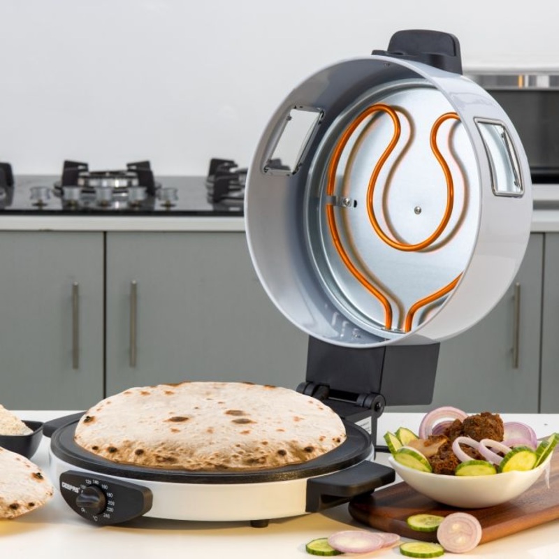 Arabic Bread Maker,30cm Baking Plate, GBM63036, Non-Stick Coating Plate for Making Chapati/ Tortilla, Adjustable Double Thermostat for Perfect Cooking Temperature,2 Years Warranty