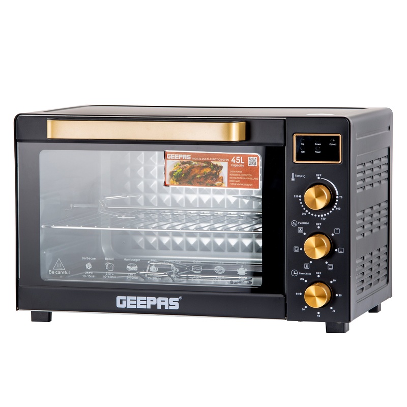 Digital Multifunction Oven, Rotisserie & Convection, GO34056 | 60min Timer with Bell Ring | Inside Lamp | Temperature Control | 45L Oven with 7 Stages of Function Switch Selector