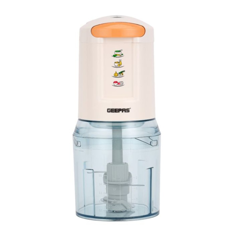 Geepas 0.5 liter Multi Chopper- GMC42012/ 400 W, Compact Multi-Purpose Chopping Machine, Mincing Function, Coarse and Fine/ Stainless Steel Cutter Pole