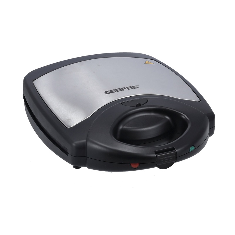 Geepas 1400W 3 In 1 2 Slice Sandwich Maker - Portable Non-Stick Plate Grill, Samosa Maker
