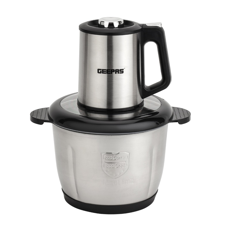 Geepas 3 L Multi Chopper- GMC42025| 500 W, Compact Multi Chopper /3-Speed Levels, and Double Blade Assembly, Suitable for Chopping Vegetables, Fruits, Meat