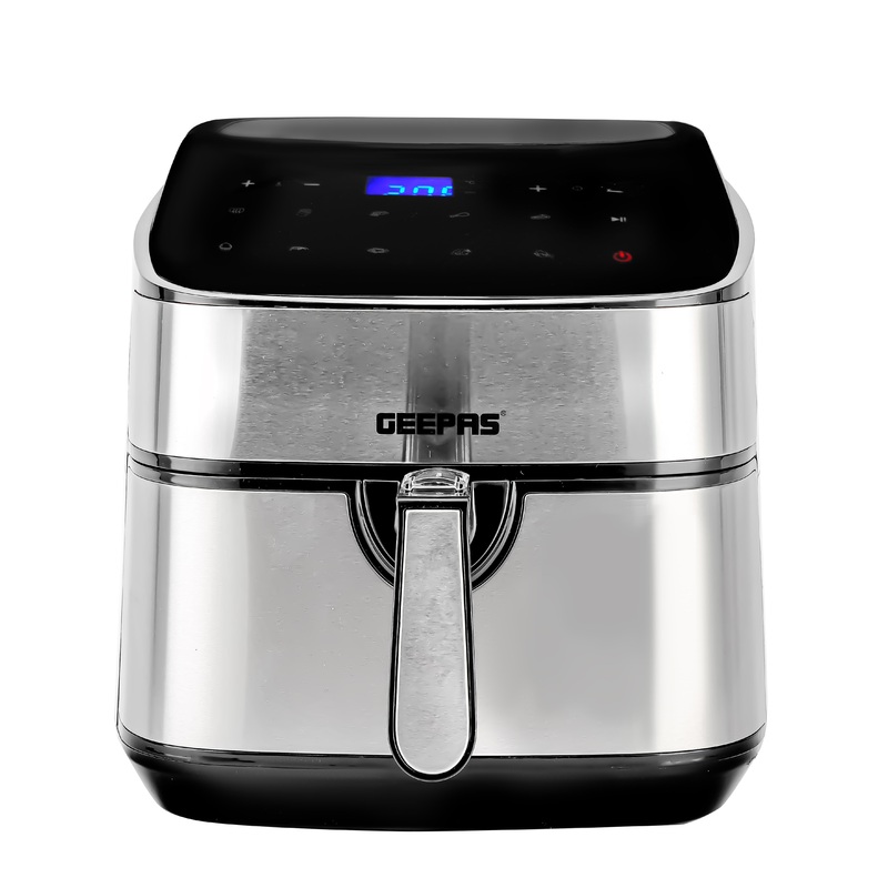 Geepas Digital Air Fryer- GAF37530UK| 7.5 L Capacity with 5.5 L Inner Basket| Equipped with VORTEX Air Frying Technology| Digital Display with Touch Screen