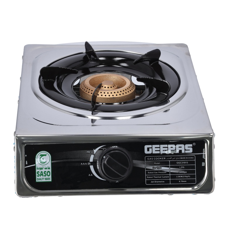 Geepas GGC31015 Single Burner - Portable Windproof Camping Gas Stove, Cooker, Portable Outdoor Single Burner | Auto Ignition | Perfect for Picnics BBQ & More