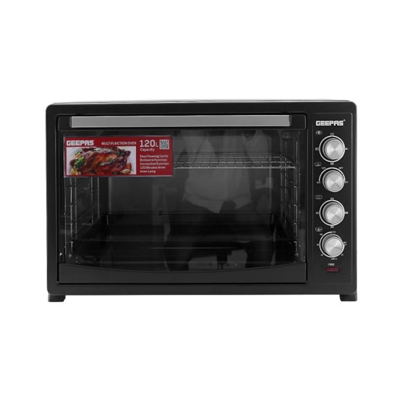 Geepas GO4461 120L Electric Oven - 2800W with Multiple Cooking Menus |Countertop Rotisserie with Convection, Grill Function, Inner Lamp & Indicator