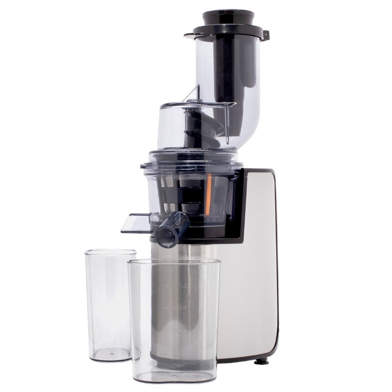 Geepas GSJ44019UK 200W Masticating Slow Juicer Machine | Cold Press Juicer, 80 MM Big Wide Mouth, Creates Fresh Healthy, High Nutrient Vegetable & Fruit Juice
