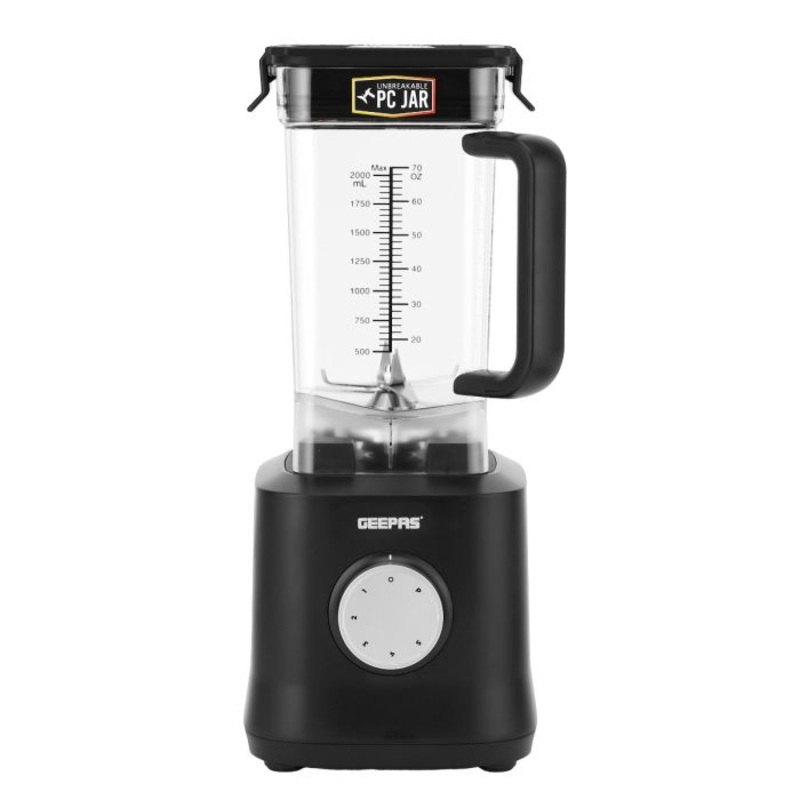 GEEPAS Professional Blender, 1800W Powerful Motor, GSB44078 - Various Speed Options, 2L Unbreakable PC Jar, Stainless Steel 6 Leave Blade, Countertop Blender