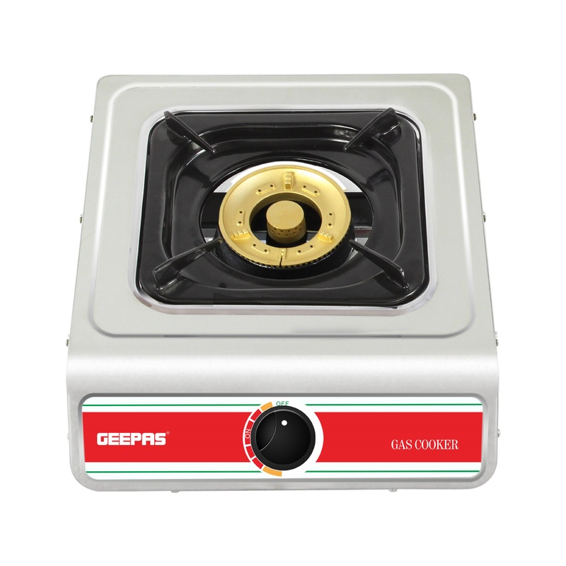 Geepas Single Burner Gas Hob/Stove 100mm - Attractive Design, Burner Stove Cooktop, Auto Ignition, Outdoor Grill, Camping Stoves| Stainless Steel Body