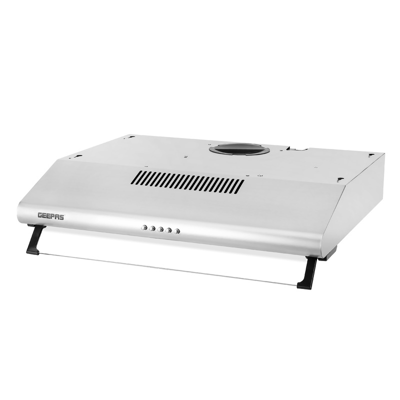 Geepas Slim Hood with Charcoal Filter- GHD611CS/ Sleek and Stylish Design, Powerful Suction, and Adjustable Speed Setting/ 3 Layer Aluminum Filter and Low Noise Level