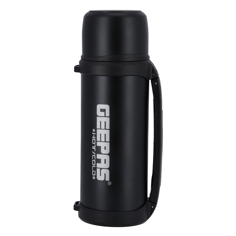 Geepas Vacuum Flask, 2.2L | Stainless Steel Vacuum Bottle Keep Hot & Cold Antibacterial topper & Cup - Perfect for Outdoor Sports, Fitness, Camping, Hiking, Office, School