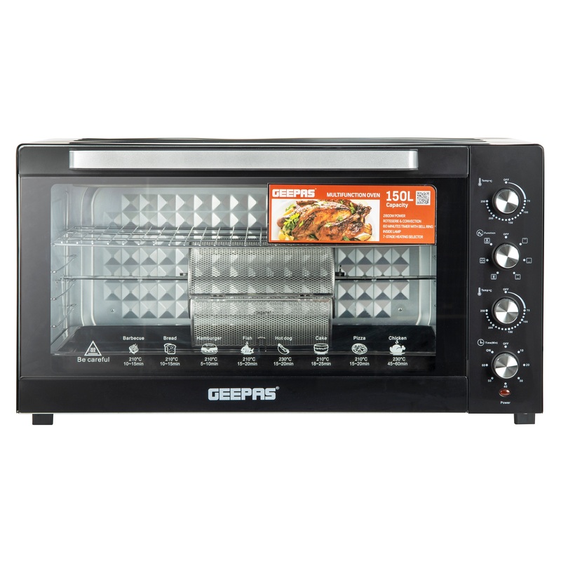 Multifunction Oven,150L Capacity, Inside Lamp, GO34055- 60-Minute Timer, Rotisserie Function, Convection Function, 2800W, 7 Stage Heating Selector