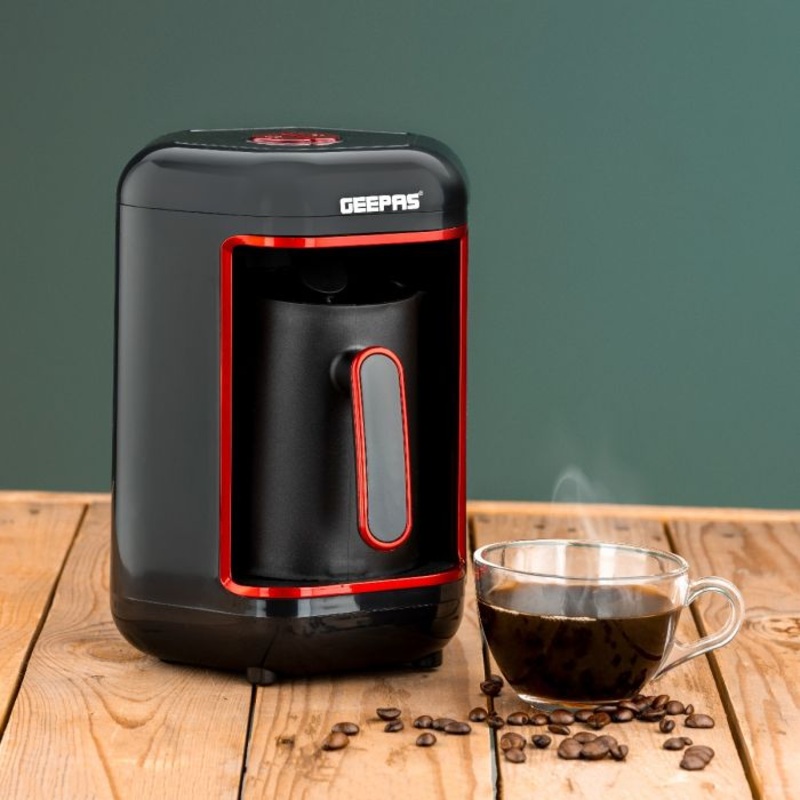 Turkish Coffee Maker, 4 Cups Capacity, GCM41515 | Plastic Materials With Stainless Steel Heat Plate | Overflow Prevention System | Sound Alarm System | Auto-Shut Off