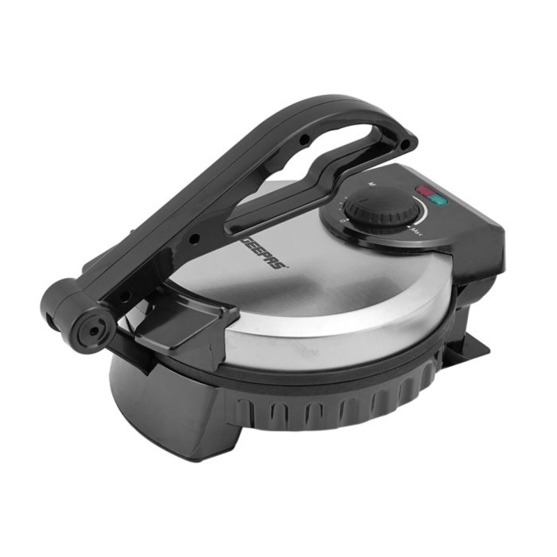 900W 8" Chapathi Maker - Non-stick Coating with Steel Housing & Thermostat Control | Cool Touch Handle with Indicator Lights | Ideal for Making Homemade Breads Chapathi Roti | 2 Years Warranty