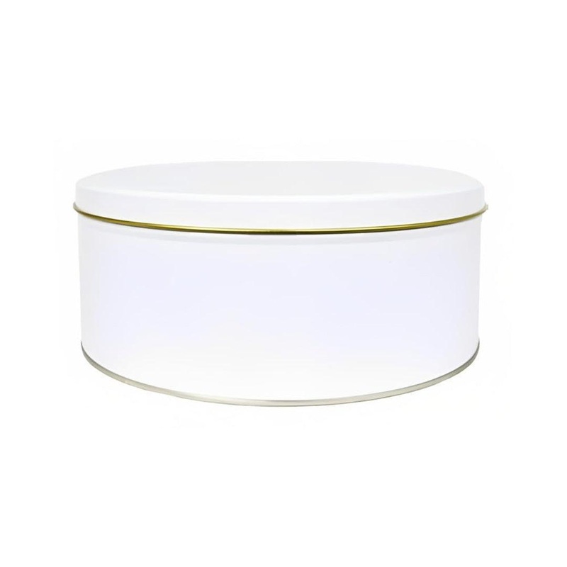 Dream Cake Tin Box white  Round Empty Decorative Tin Box | 500 Gram Tin | Gift Box | Pack of 6