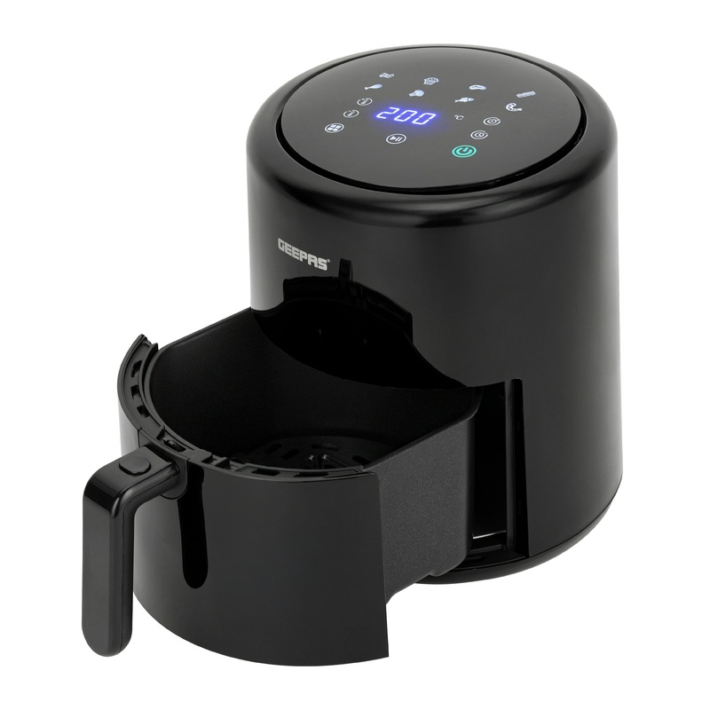 Geepas Digital Air Fryer- GAF37512T/ 4.0 L Pot, with Vortex Air Frying Technology/ Multiple Function, 1-60 Min Timer, Temperature 80-200 Degree Celsius/ Touch Screen Control