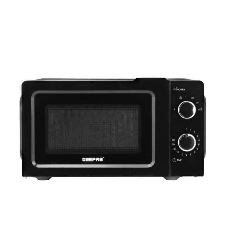 Geepas GMO1899 20L Microwave Oven - 1100W Solo Microwave Oven with 5 Power Levels - Reheating, Defrost & 30 Minute Timer Function