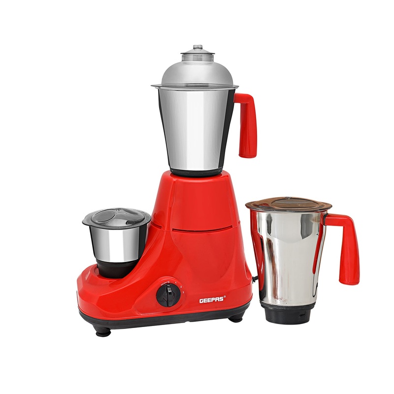 Geepas GSB5081 750W 3-in-1 Mixer Grinder - Multi-functional Grinder, Stainless Steel Jars & Blades - 3 Speed |Perfect for Dry & Wet Fine Grinding Mixing Juicing