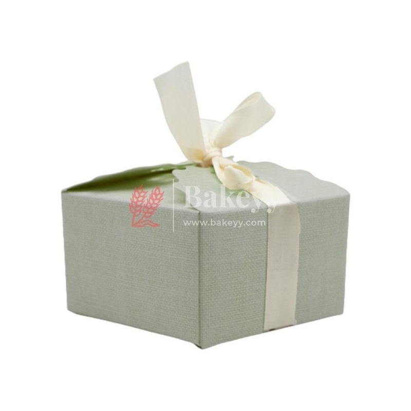 12cm | Grey Gift Box for Presents, 10 Pack Large Empty Kraft Gift Boxes with Ribbon For Packaging Candy, Cookie, Chocolate | Pack of 10