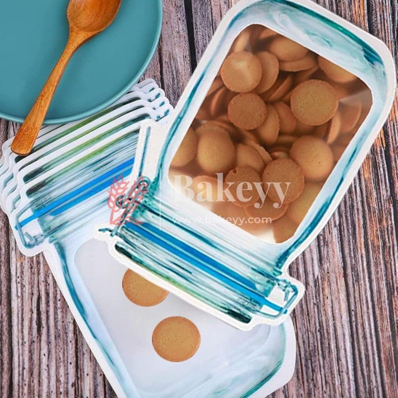 16x24cm | Blue Jar Zip Lock Pouch | Pack of 50