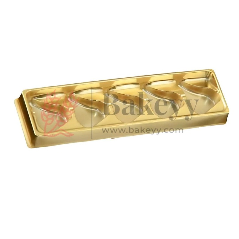 5-Cavity Modak Box with Transparent Lid (Pack of 10)  18.5cm x 5cm x 0.5cm
