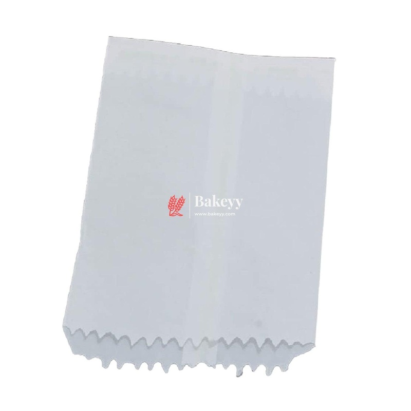 7.8 inch | Butter Paper Pouches (White) | Pack of 100