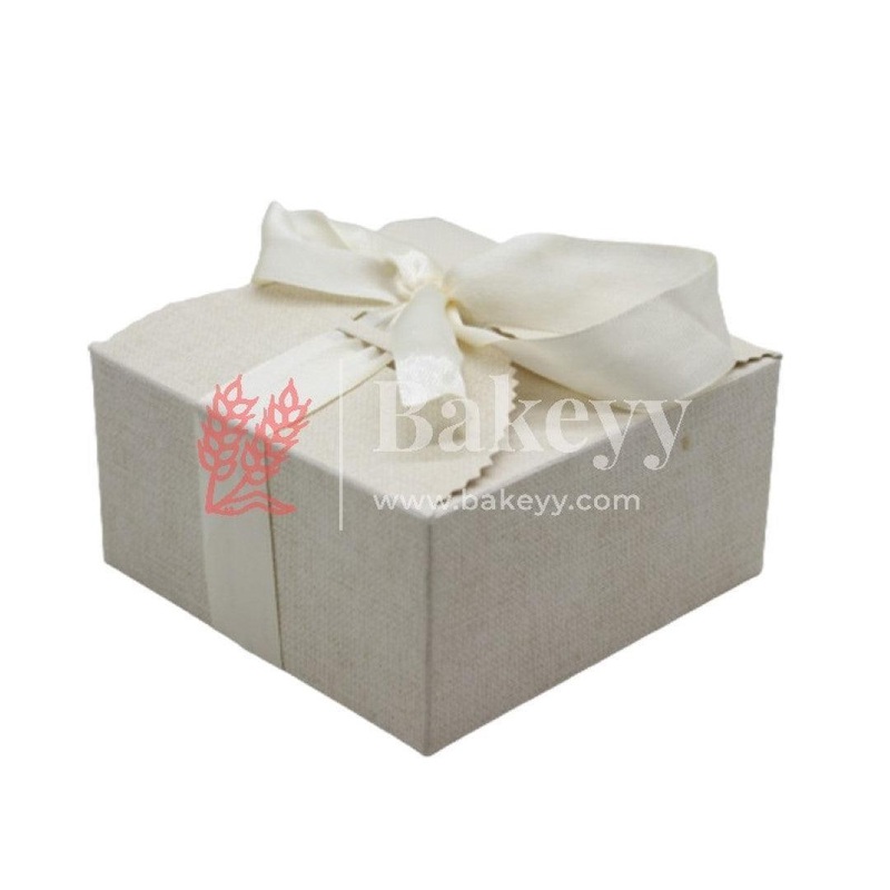 8cm | Cream White Colour Gift Box for Presents, 10 Pack Small  Empty Kraft Gift Boxes with Ribbon For Packaging Candy, Cookie, Chocolate | Pack of 10