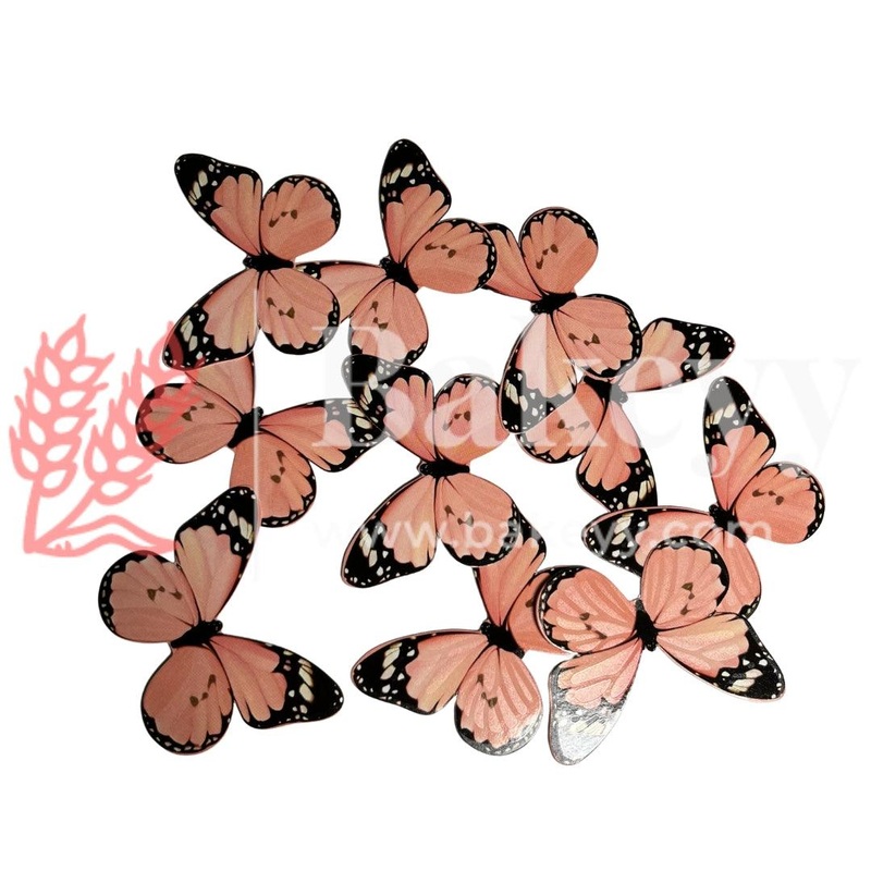 A2 Peach| Decorative Butterfly Cake Toppers | Birthday cake decorations | Party cake decoration | 6cm x 5cm| Pack of 10