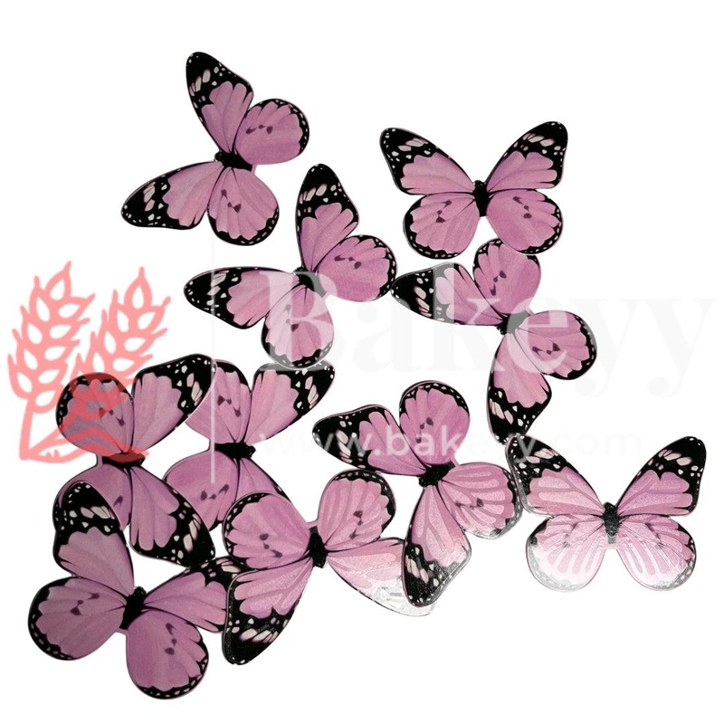 A3 Pink| Decorative Butterfly Cake Toppers | Birthday cake decorations | Party cake decoration | 6cm x 5cm| Pack of 10