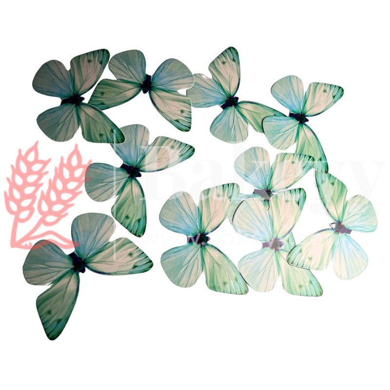B5 Turquoise| Butterfly Themed Cake Toppers | Decorative Party Cake Accessories| Birthday cake decorations |6cm X 5.5cm| Pack of 10