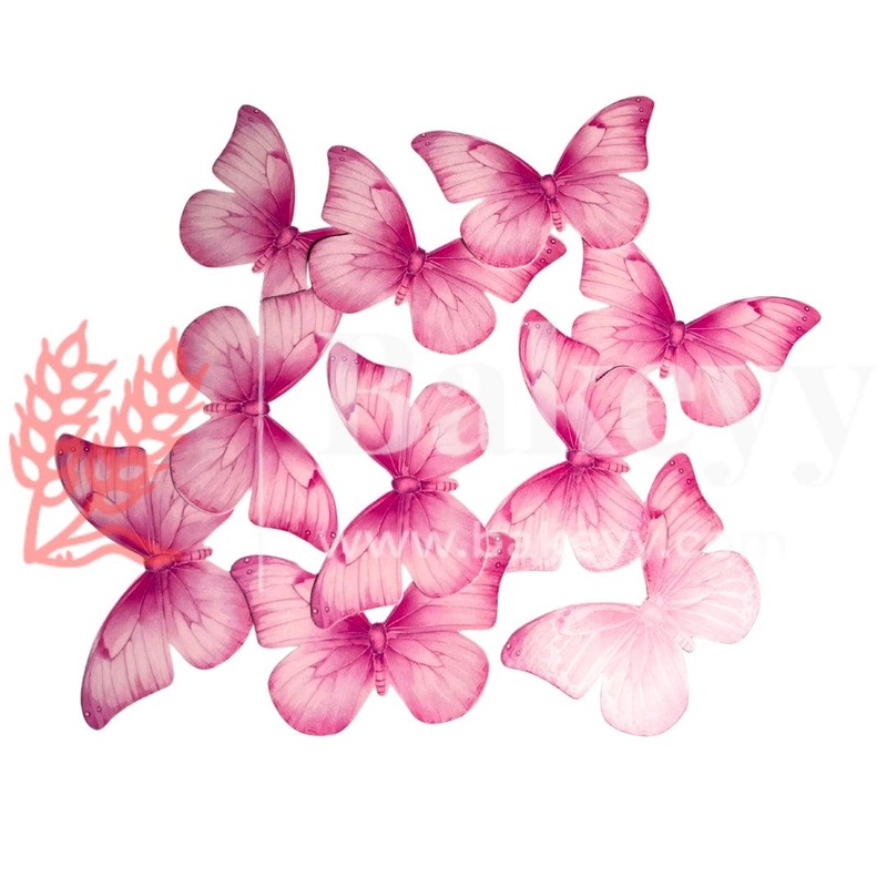 C5 Pink| Pastel Colour Butterfly Toppers | Birthday Cake Decorations | Party Cake Decoration | 7cm x 4.5cm| Pack of 10