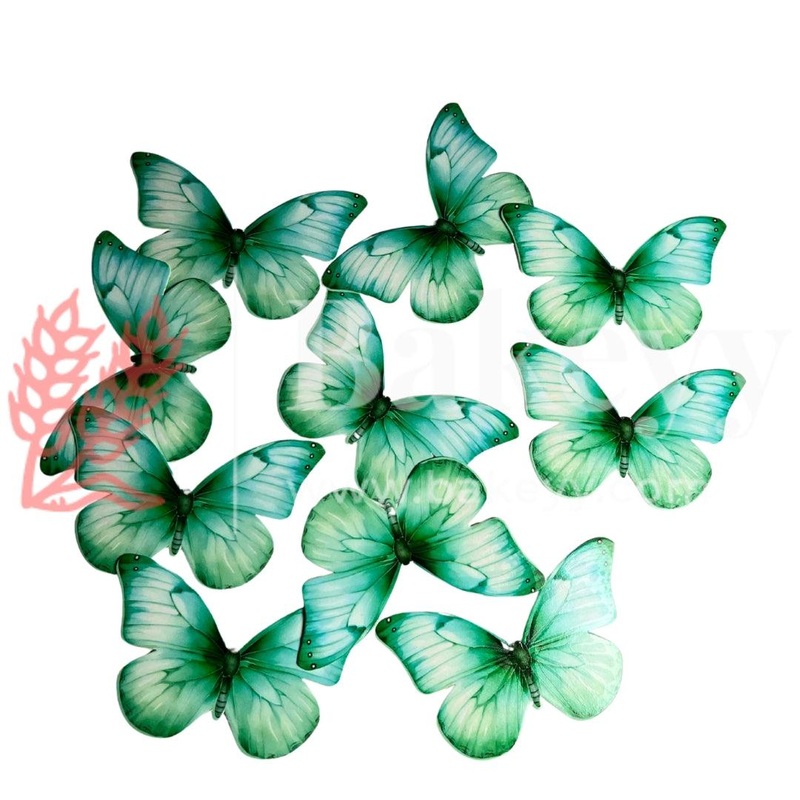 C6 Turquoise | Pastel Colour Butterfly Toppers | Birthday Cake Decorations | Party Cake Decoration | 7cm x 4.5cm| Pack of 10