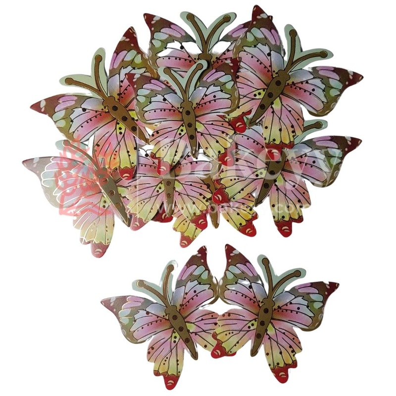 Dark Green| Mystic Butterfly toppers| Pack of 10 toppers| Butterfly with golden lining