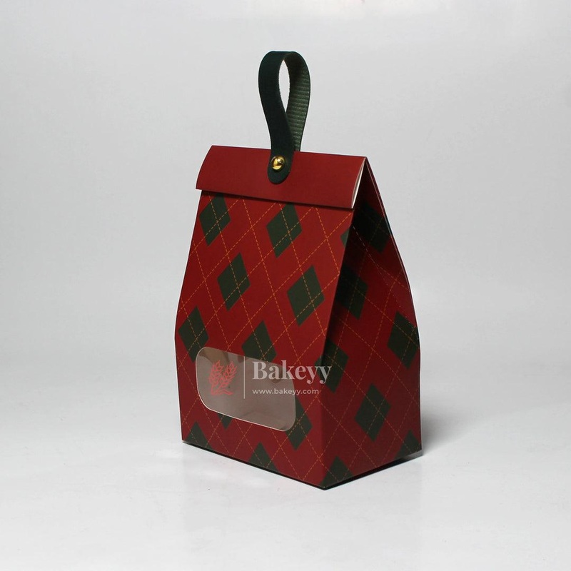 Elegant Festive Bakery Gift Box with Handle  Perfecper Box with Handle | Chocolate Box | Pack Of 12 | Candy Box | Return Gift Bot for Treats and Gifts| Pax |
