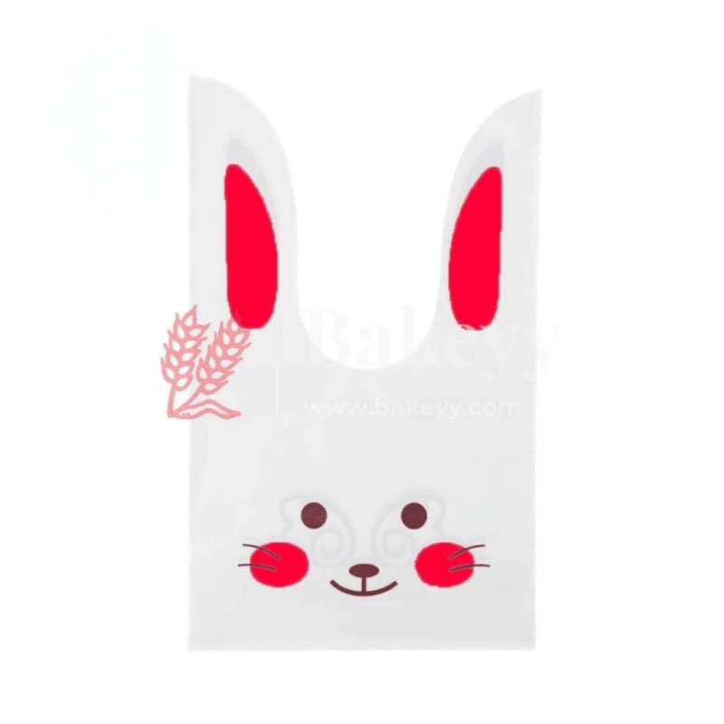 Extra Large | Rabbit Ear Candy Gift Bags | Light Pink |Cute Plastic Bags | Bunny Party Favors | Pack of 50