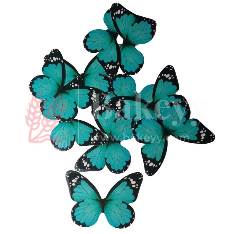 F1 Turquoise |Vibrant Wing Butterfly Cake Topper  6x4.5 cm Pack of 10