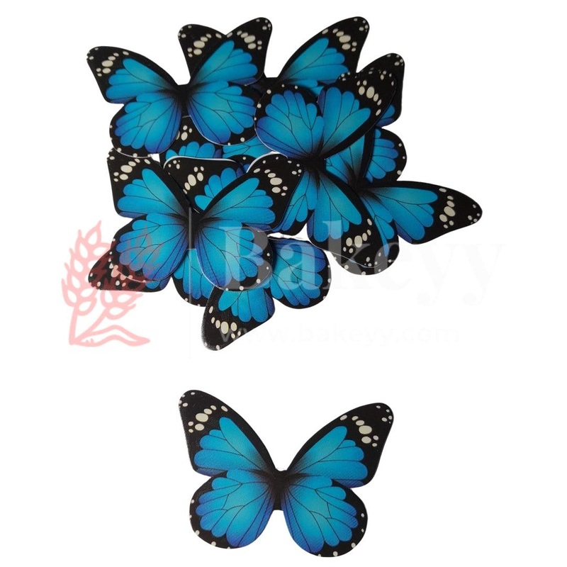 F2 Blue |Vibrant Wing Butterfly Cake Topper  6x4.5 cm Pack of 10