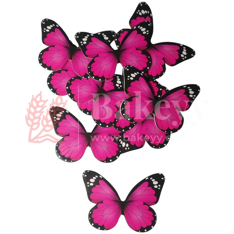 F5 Pink |Vibrant Wing Butterfly Cake Topper  6x4.5 cm Pack of 10