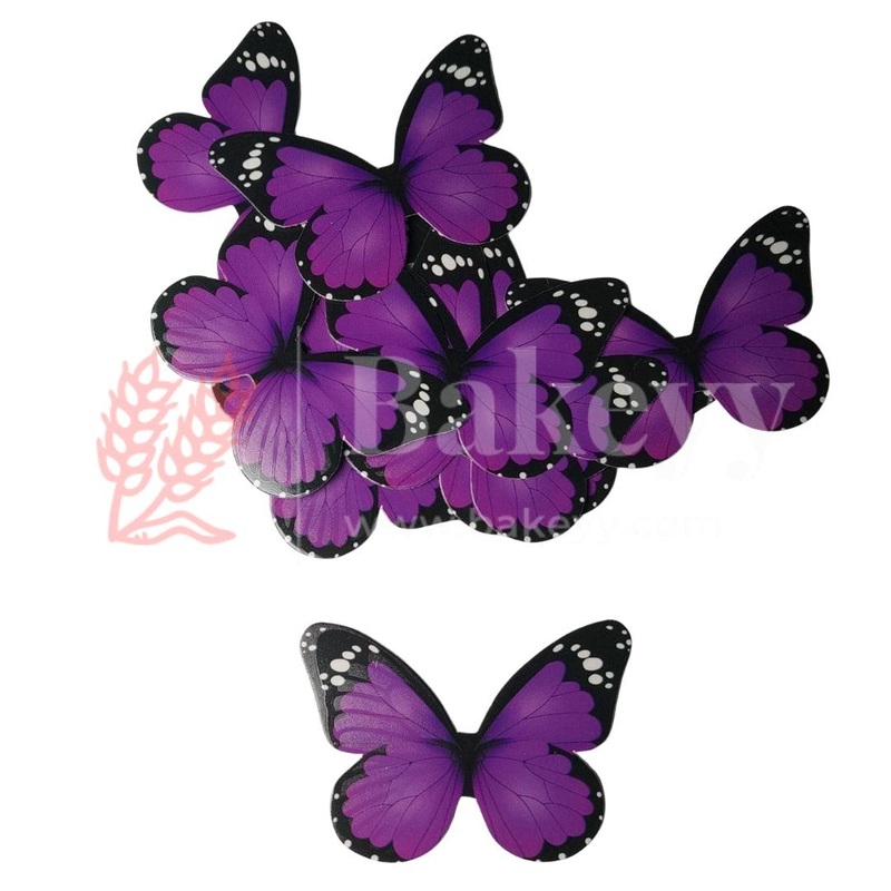 F6 Purple |Vibrant Wing Butterfly Cake Topper  6x4.5 cm Pack of 10