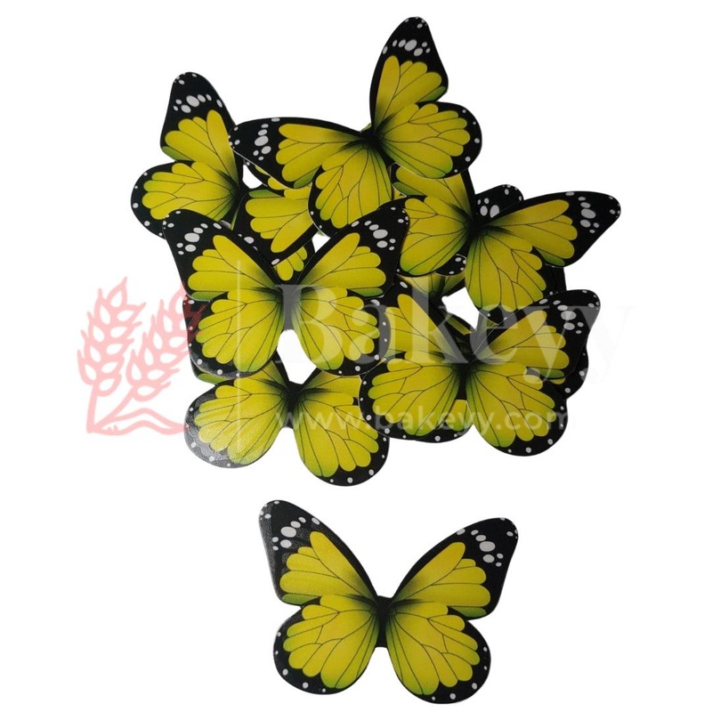 G1 Yellow |Vibrant Wing Butterfly Cake Topper  6x4.5 cm Pack of 10