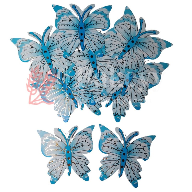 Light Blue| Mystic Butterfly toppers| Pack of 10 toppers| Butterfly with golden lining